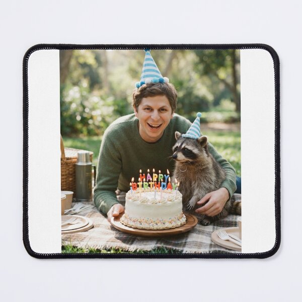 Item preview, Michael cera raccoon picnic raccoons animal pet nature meme memes funny parody christmas birthday designed and sold by CheeseBlueprint.