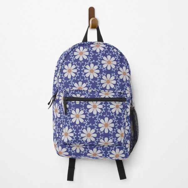 Item preview, Daisy Vine - Ice Blue and Soft Ochre on Royal Navy designed and sold by artistmaria.