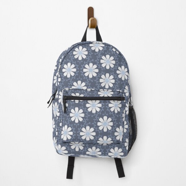 Item preview, Daisy Vine - Ice White and Muted Blue on Charcoal Slate designed and sold by artistmaria.