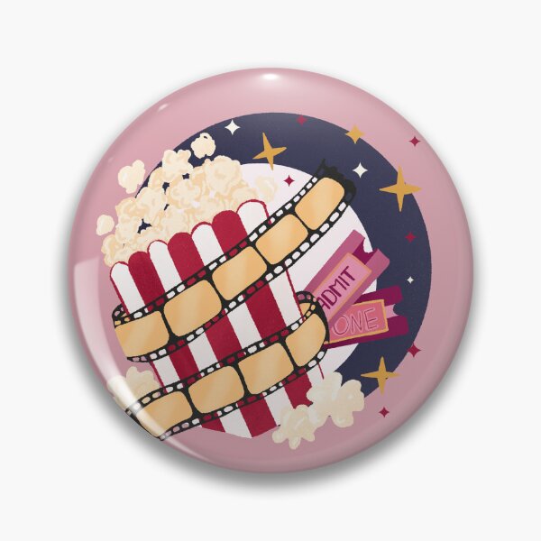 Item preview, Movie night retro bubble badge designed and sold by Home Cyn Home.
