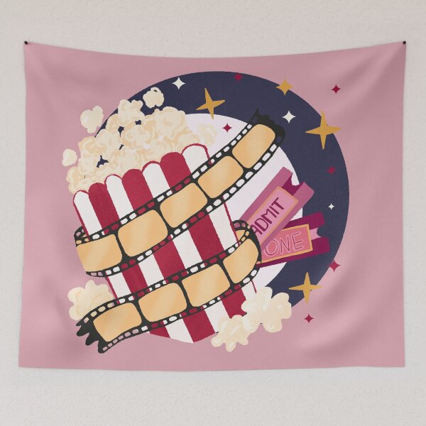 Item preview, Movie night retro bubble badge designed and sold by Home Cyn Home.