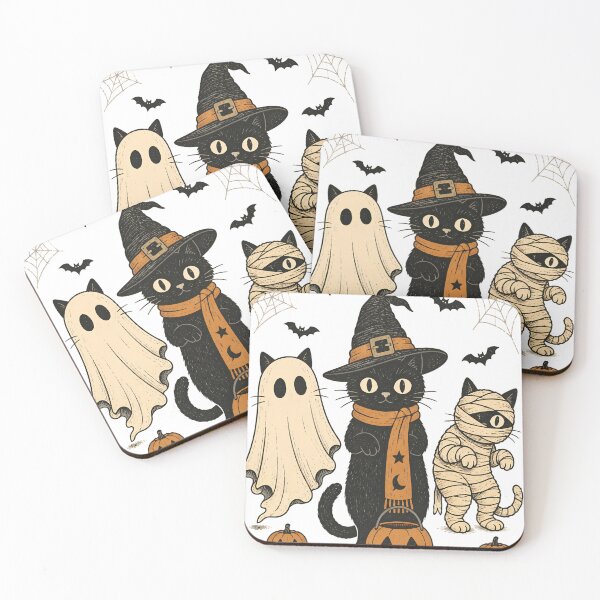 Item preview, Halloween Cats in Ghost Witch and Mummy Costumes designed and sold by KireVeronica.