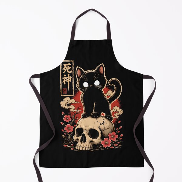Item preview, Mystical black cat on a skull with cherry blossoms halloween designed and sold by rafaeltto.