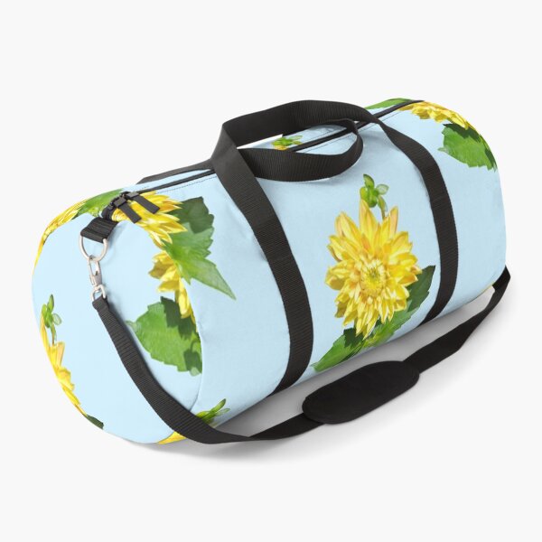 Item preview, Dahlia Gelber Vulcan Yellow For Bringing Positive Vibes and Strength To Oneself and The World Baby Blue Background designed and sold by BOKEbyTC.
