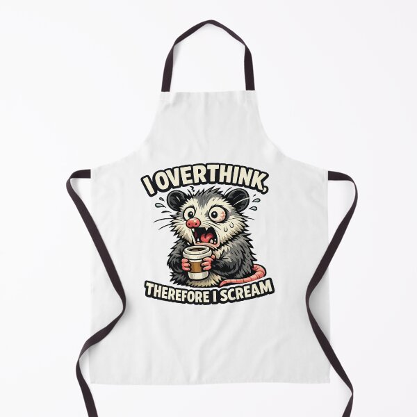 Item preview, I Overthink Therefore I Scream – Funny Anxious Opossum Coffee designed and sold by Best and Cool.