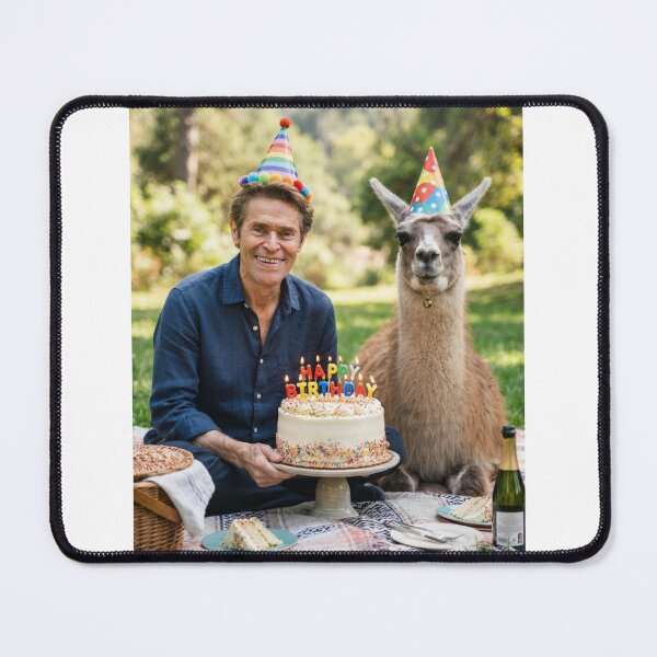 Item preview, Willem dafoe llama picnic llamas animal pet nature meme memes funny parody christmas birthday designed and sold by CheeseBlueprint.