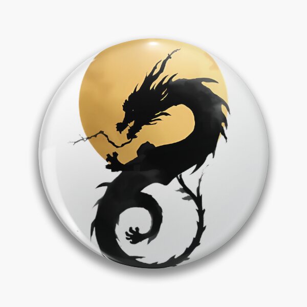 Item preview, Japanese Black Dragon and Full Moon Ink Art designed and sold by ZenStyleStudio.