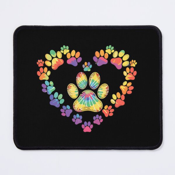 Item preview, Colorful Tie-Dye Paw Print Heart Art designed and sold by GiaoCalonas.