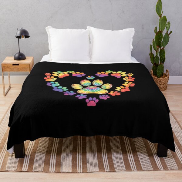Item preview, Colorful Tie-Dye Paw Print Heart Art designed and sold by GiaoCalonas.
