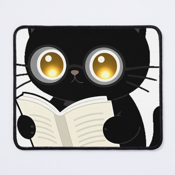 Item preview, Black Cat Reading an Open Book designed and sold by IllumeInk.