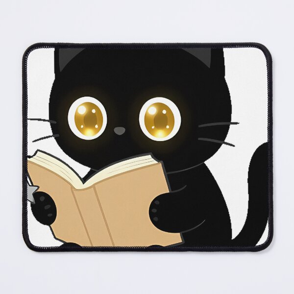 Item preview, Black Cat with Open Book and Silver Bookmark designed and sold by IllumeInk.