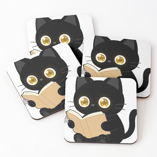 Item preview, Black Cat with Open Book and Silver Bookmark designed and sold by IllumeInk.