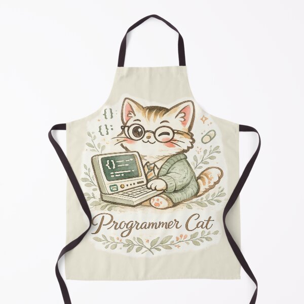 Item preview, Programmer Cat Vintage Retro Cartoon – 90s Developer Coding Nostalgic Gift designed and sold by SaNaCreation13.