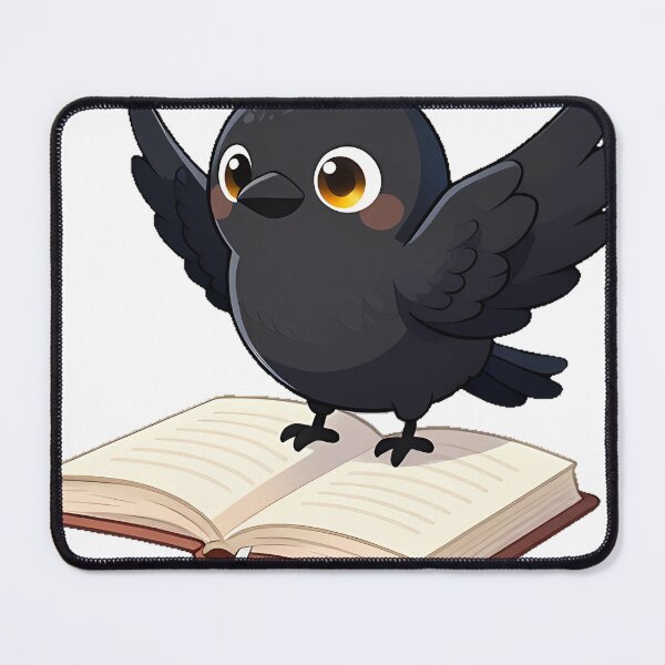 Item preview, Raven Perched on Open Book designed and sold by IllumeInk.