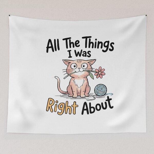 Item preview, All The Things I Was Right About Cute Cat With Flower classic t-shirt designed and sold by pawsome purrfect.