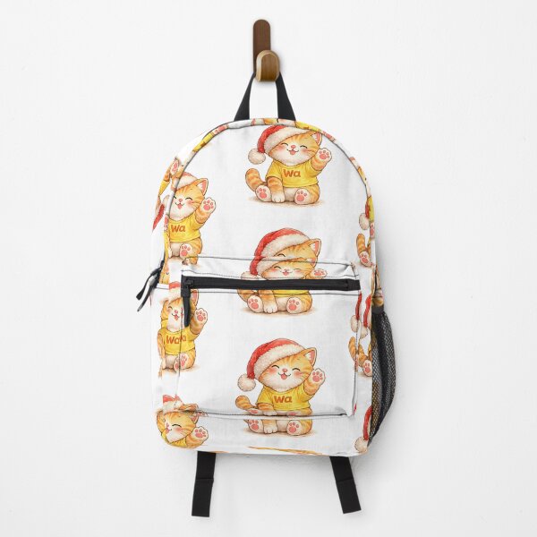 Item preview, Cute Orange Tabby Cat Wearing Santa Hat Watercolor Kawaii designed and sold by Wawa5656.