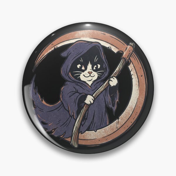 Item preview, Grim Reaper Kitten Halloween Scythe Cat designed and sold by MewSpooky.
