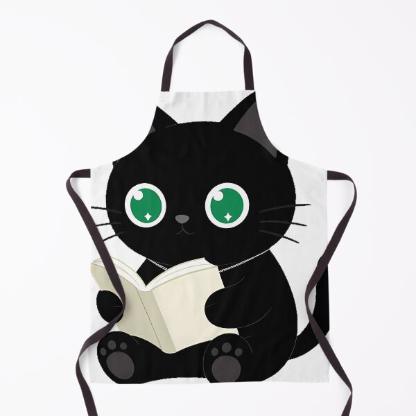 Item preview, Black Cat with Open Book and Silver Chain designed and sold by IllumeInk.