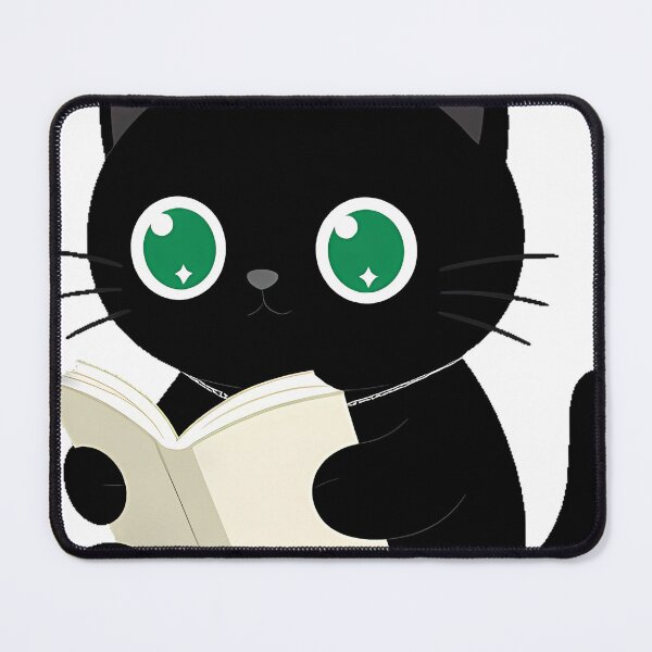 Item preview, Black Cat with Open Book and Silver Chain designed and sold by IllumeInk.