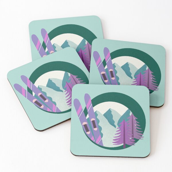 Item preview, Retro Ski Badge - green and purple designed and sold by Home Cyn Home.