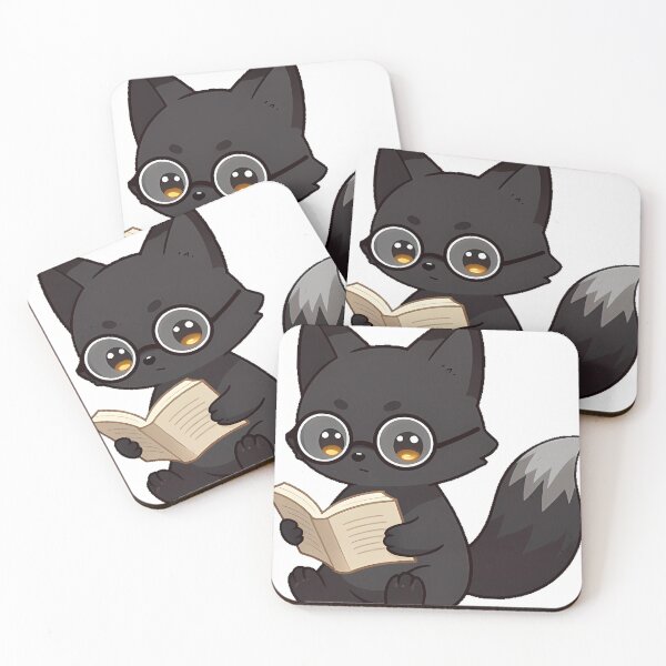 Item preview, Black Fox with Book and Glasses designed and sold by IllumeInk.