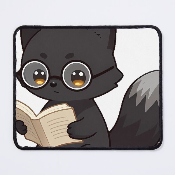 Item preview, Black Fox with Book and Glasses designed and sold by IllumeInk.