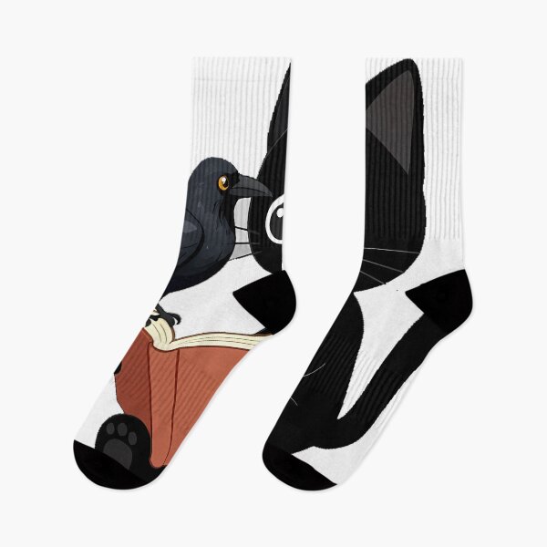 Item preview, Black Cat with Book and Raven Companion designed and sold by IllumeInk.
