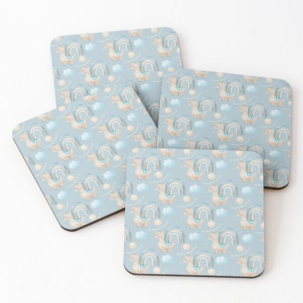 Item preview, Blue Boho Llama Fabric Print designed and sold by KAYJAY DESIGNS.