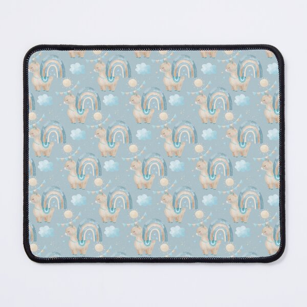 Item preview, Blue Boho Llama Fabric Print designed and sold by KAYJAY DESIGNS.