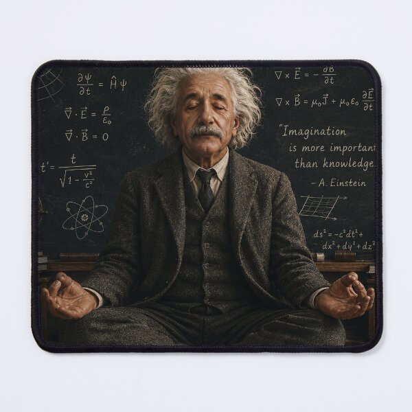Item preview, Einstein Meditation Shirt - Imagination Is More Important Than Knowledge - Albert Einstein Quote Tee designed and sold by Lumawear .
