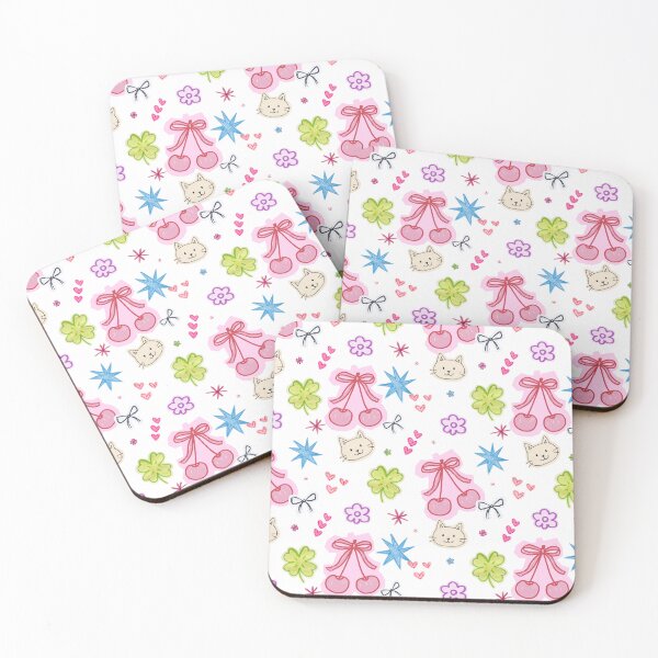 Item preview, Cute Cherry Cat Kawaii Pattern designed and sold by jianina-alondra.