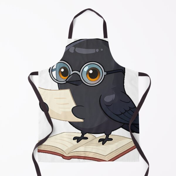 Item preview, Raven with Open Book and Reading Glasses designed and sold by IllumeInk.