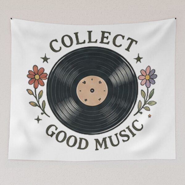 Item preview, Collect Good Music Retro Vinyl Record Floral Groovy Aesthetic designed and sold by Rehnair.