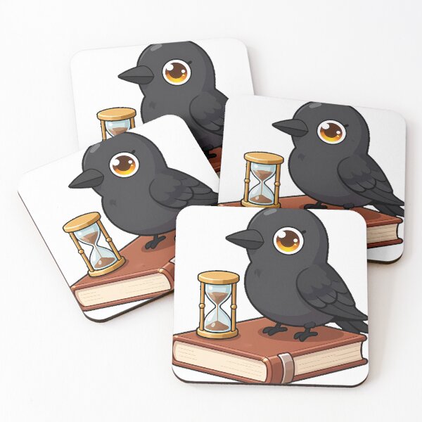 Item preview, Raven Sitting on Book with Hourglass designed and sold by IllumeInk.