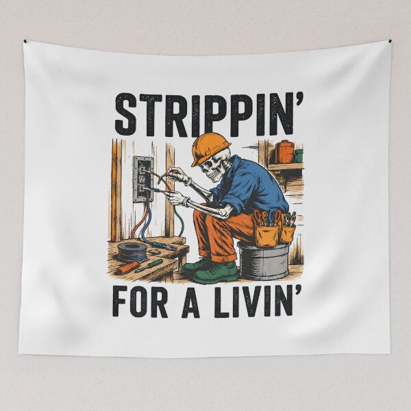Item preview, Skeleton Electrician Strippin' For a Livin' designed and sold by wansilastomi.