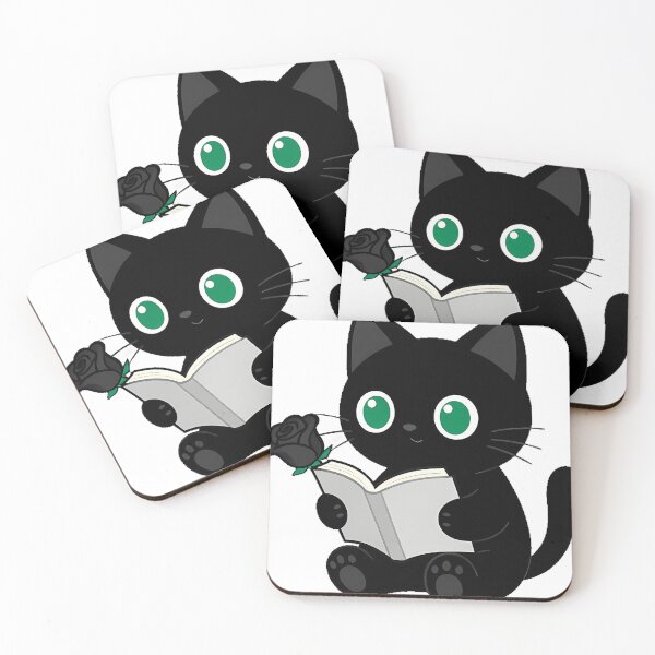 Item preview, Black Cat with Open Book and Black Rose designed and sold by IllumeInk.