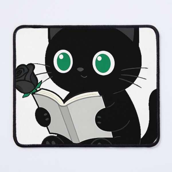 Item preview, Black Cat with Open Book and Black Rose designed and sold by IllumeInk.