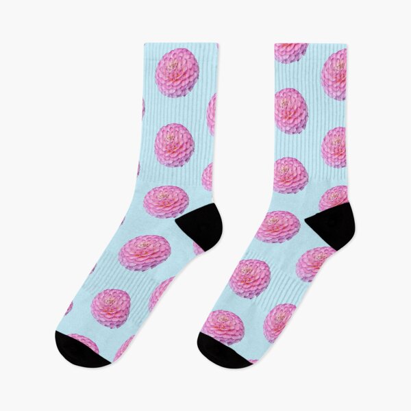 Item preview, Pink Pompon Dahlia Wizard Of Oz For Bringing Cuteness To Oneself and The World Baby Blue Background designed and sold by BOKEbyTC.