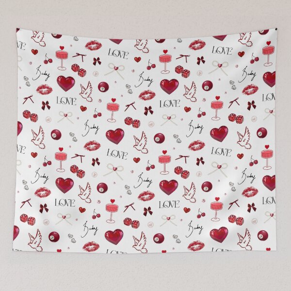 Item preview, Y2K Love Cherry Valentine Pattern designed and sold by jianina-alondra.