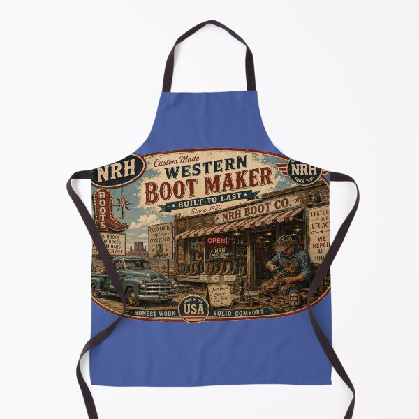 Item preview, Retro sign for a vintage western boot workshop designed and sold by Normandy Road Heritage.