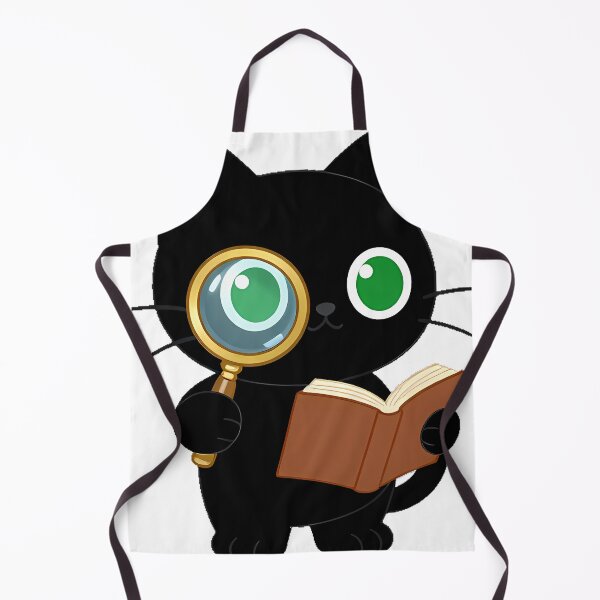 Item preview, Black Cat with Magnifying Glass and Book designed and sold by IllumeInk.