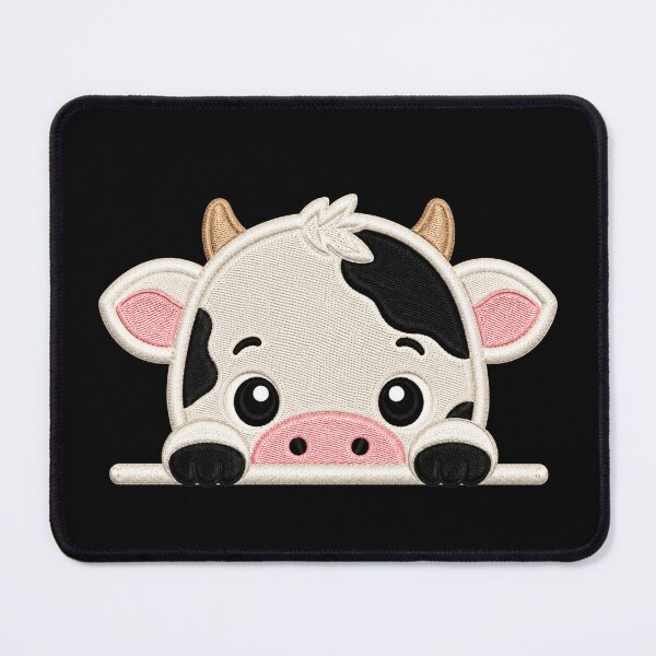 Item preview, Cute Baby Cow Peek Embroidery Illustration designed and sold by ColorSplash123.