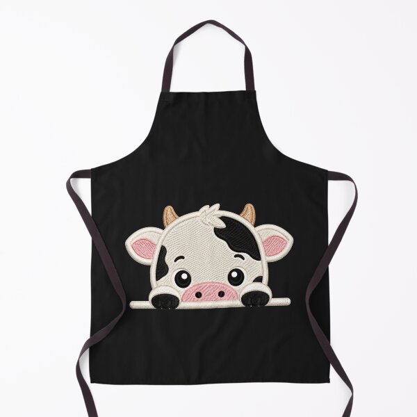 Item preview, Cute Baby Cow Peek Embroidery Illustration designed and sold by ColorSplash123.