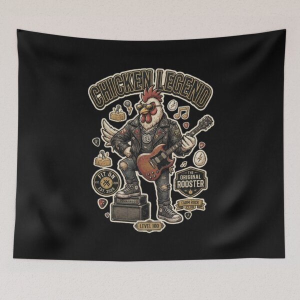 Item preview,  Chicken Legend Funny Rooster Rock Style T-Shirt designed and sold by Fit On.