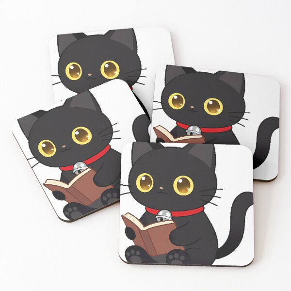 Item preview, Black Cat with Book and Bell Collar designed and sold by IllumeInk.