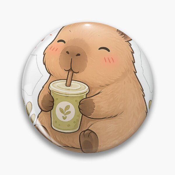 Item preview, Cute Capybara Drinking Matcha Sticker | Kawaii Cozy Capybara Illustration | Matcha Lover Gift designed and sold by Macie & Co. .