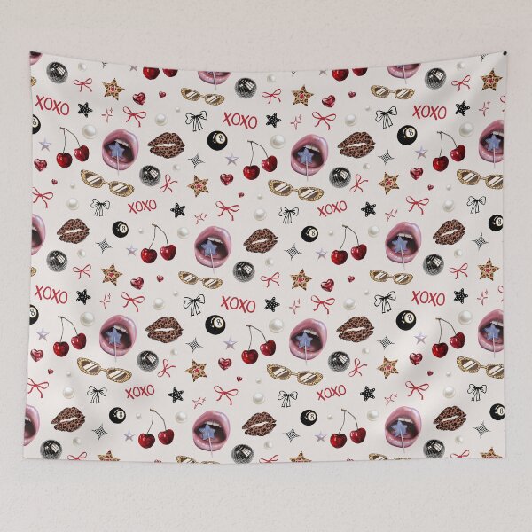 Item preview, Y2K Coquette Cherry Love Pattern designed and sold by jianina-alondra.