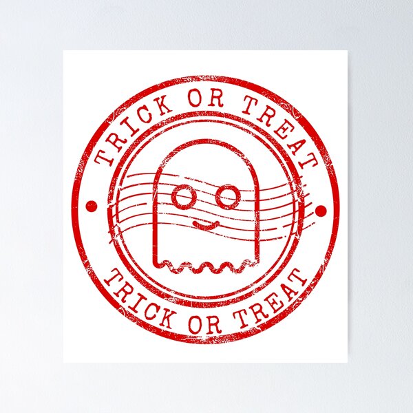 Item preview, Trick or Treat Cute Ghost Vintage Stamp designed and sold by chaaval.