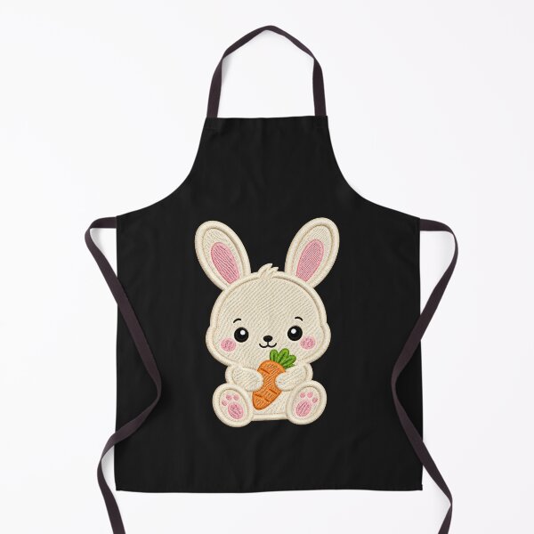 Item preview, Cute Baby Bunny Holding Carrot Embroidery Illustration designed and sold by ColorSplash123.