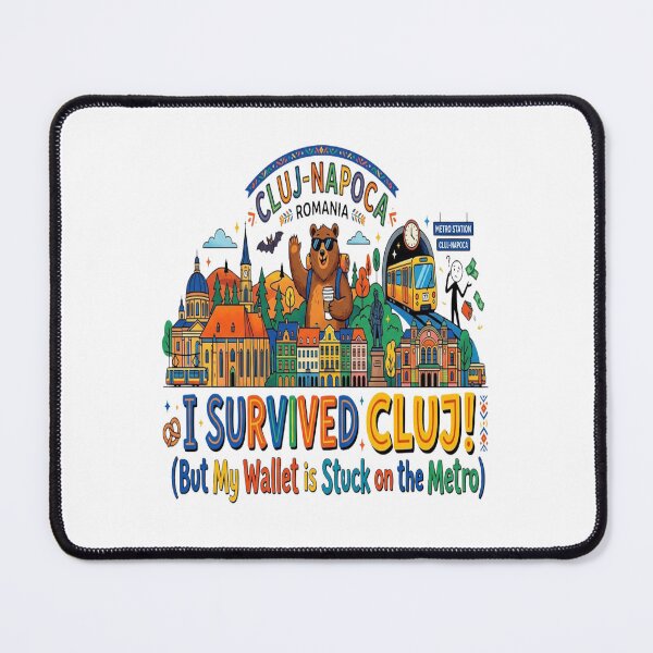 Item preview, I Survived Cluj! (But My Wallet is Stuck on the Metro) Funny Cluj-Napoca Romania Travel T-Shirt | Tourist Souvenir | Europe Vacation Gift designed and sold by Sushikidsntod.
